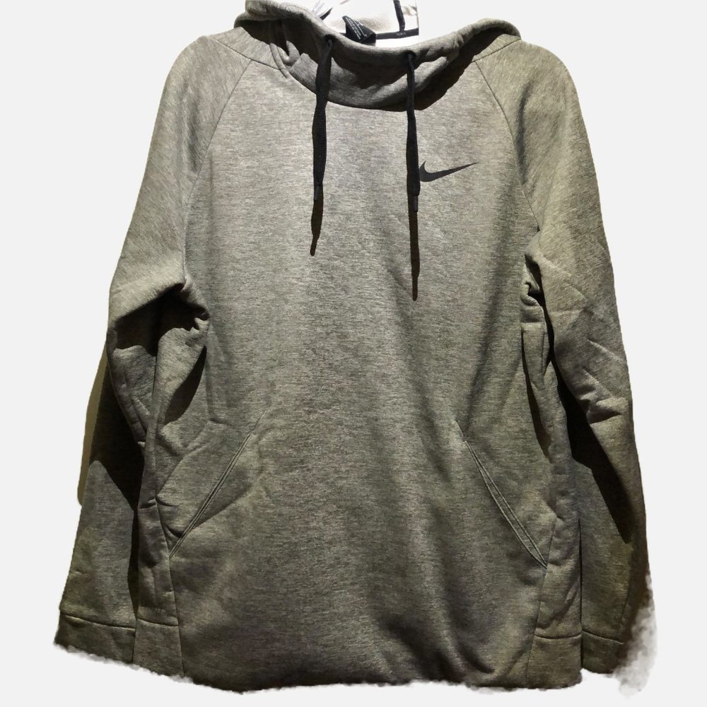 Nike Men’s Dri-FIT Training Hoodie Dark Gray Heather / Black | Size Large | NEW